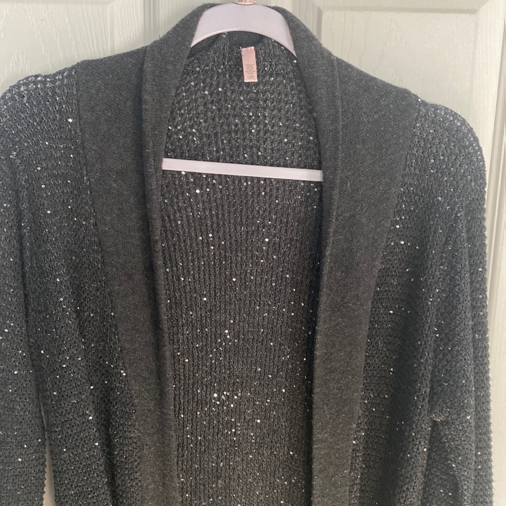 Knit Victorias Secret sparkle sequin robe dark gray L